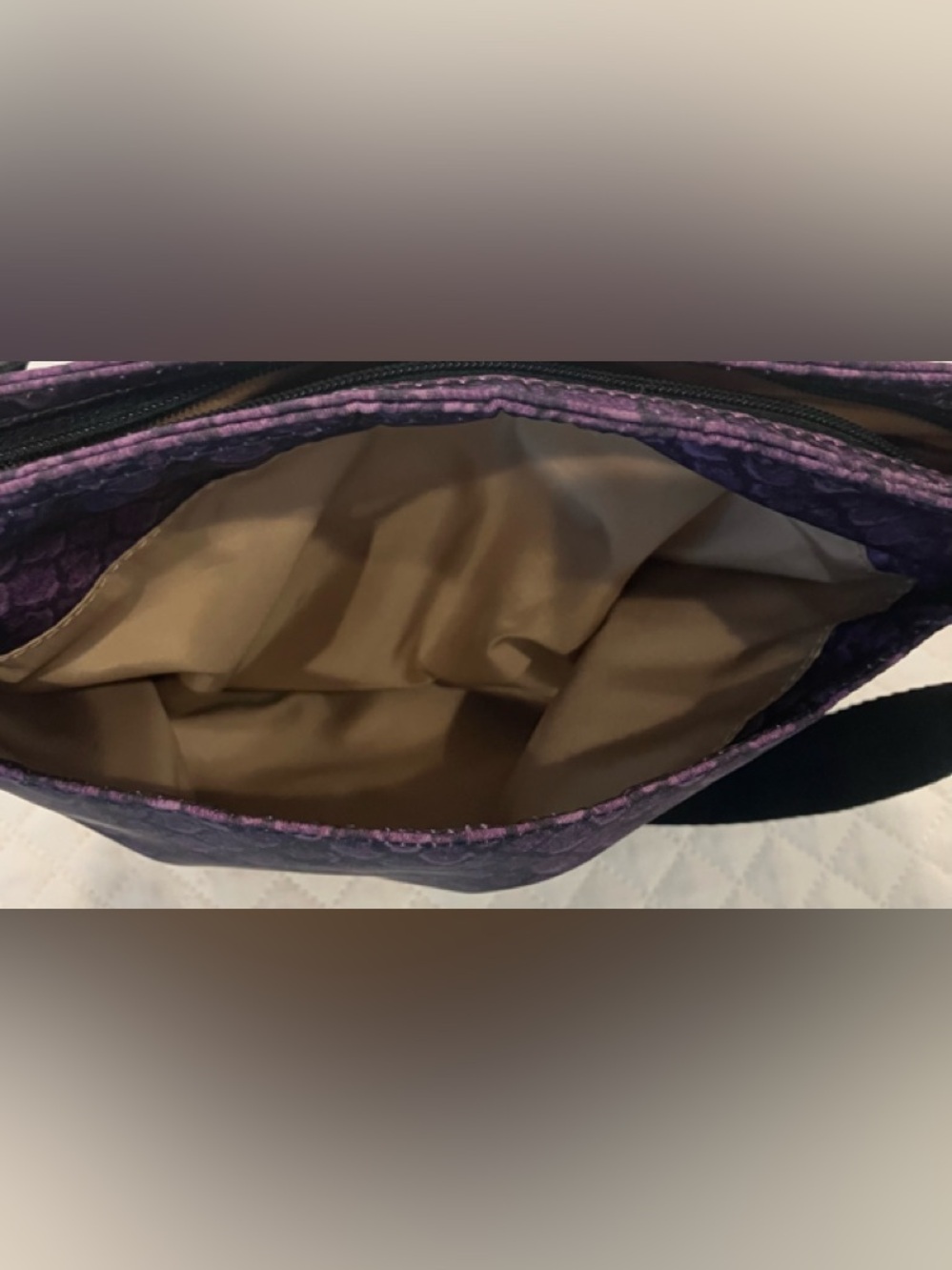 COACH Purple Reptile Print File Bag - Picture 7 of 7
